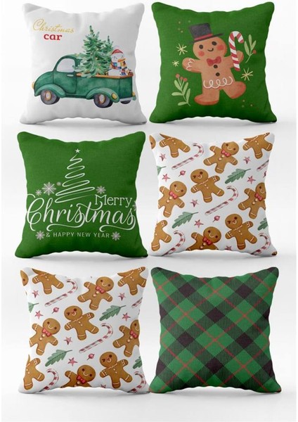 Yılbaşı Özel 6`lı Kırlent Kılıfı Seti