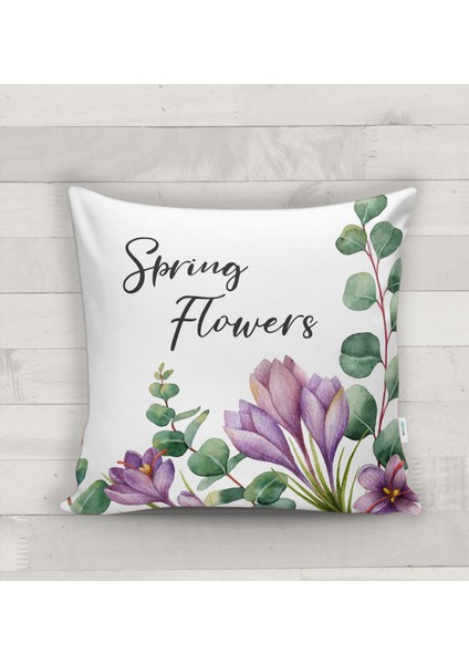 Çiçek Desenli Kırlent Kılıfı