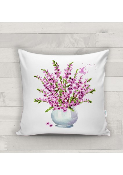 Çiçek Desenli Kırlent Kılıfı