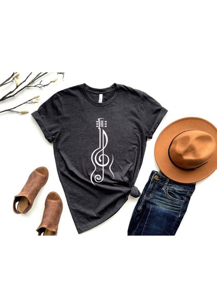 Sol Anahtar Gitar Tshirt