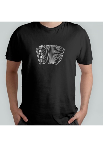 Akordeon Siyah T-Shirt Unisex