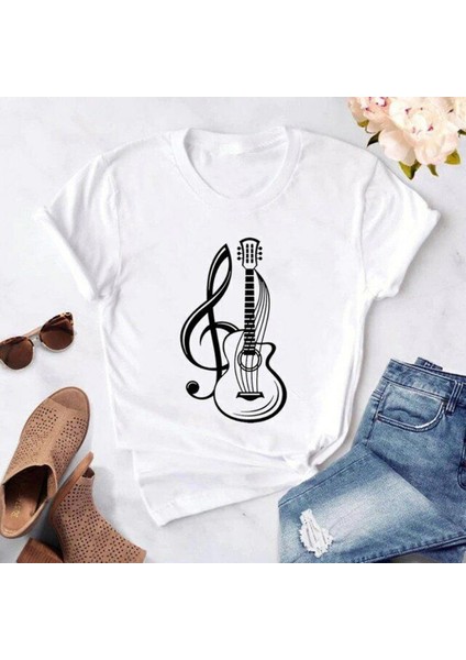 Sol Anahtar Gitar Tshirt