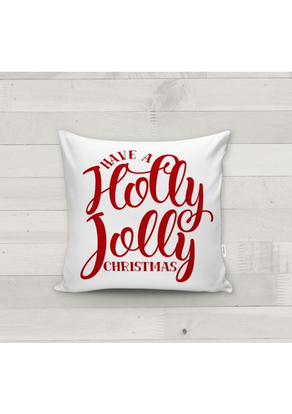 Dekoratif Yılbaşı Desenli Kırlent Kılıfı