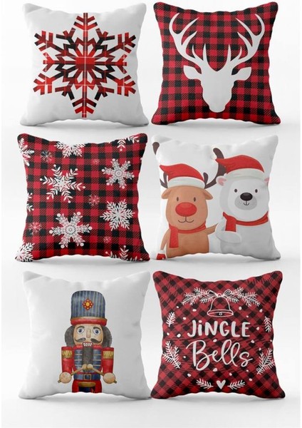 Yılbaşı Özel 6`lı Kırlent Kılıfı Seti