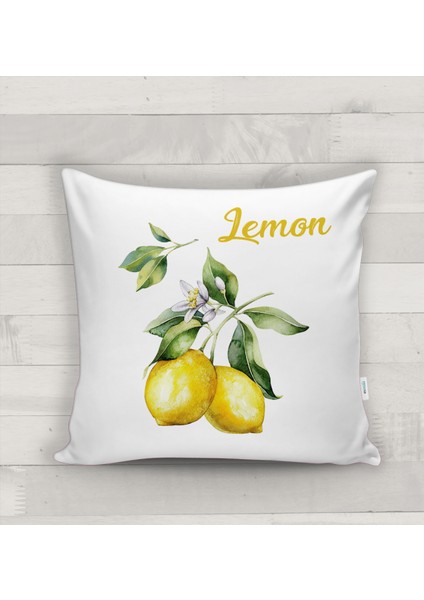 Limon Desenli Kırlent Kılıfı