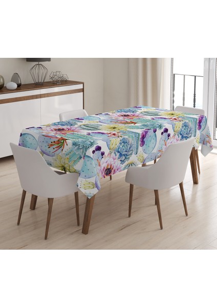 Baskılı Kadife Doku Masa Örtüsü