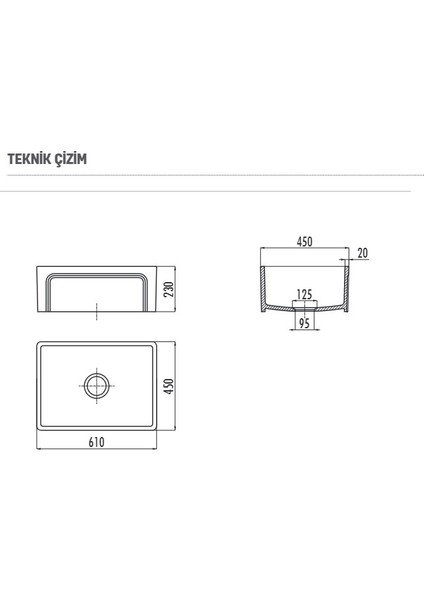 ES061 Esse Seramik Mutfak Eviyesi 60 cm Parlak Beyaz