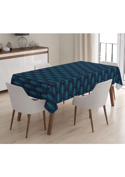 Baskılı Kadife Doku Masa Örtüsü