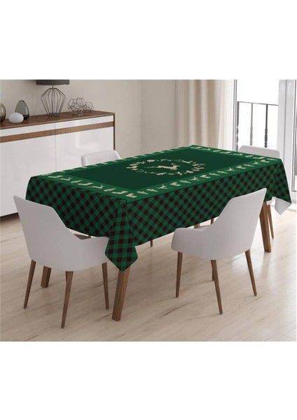 Yılbaşı Özel Geyik Desenli Masa Örtüsü