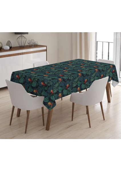 Baskılı Kadife Doku Masa Örtüsü