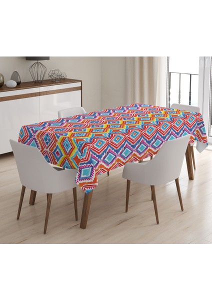 Baskılı Kadife Doku Masa Örtüsü