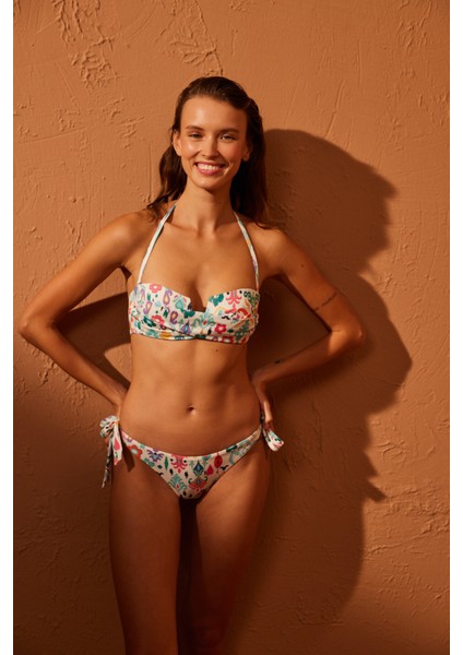 Etnik U Twist Bikini Üstü