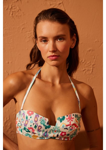 Etnik U Twist Bikini Üstü