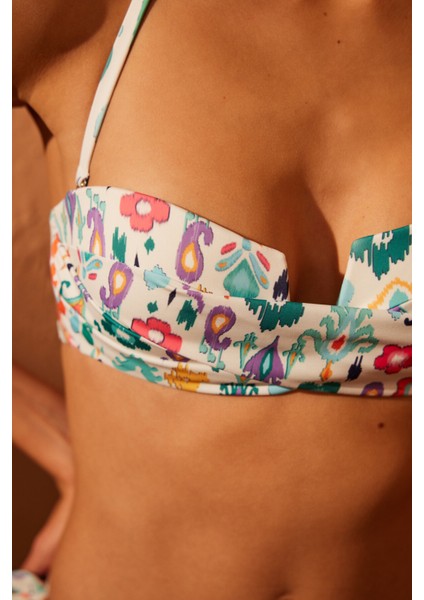 Etnik U Twist Bikini Üstü