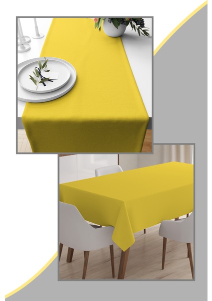 Sarı Masa Örtüsü ve Runner Set