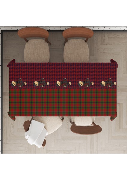 Ekose ve Teddy Desenli Masa Örtüsü