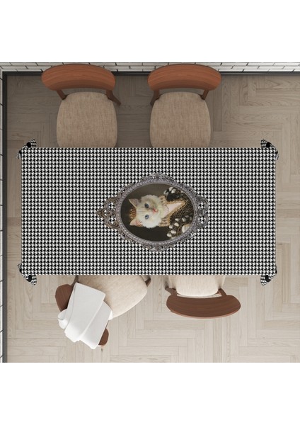 Kedi Tablosu Desenli Masa Örtüsü