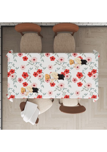 Çiçek ve Teddy Desenli Masa Örtüsü