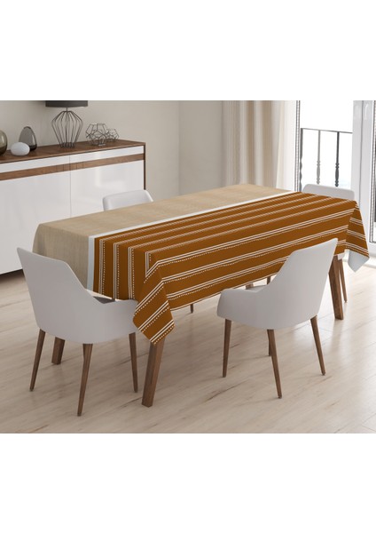 Modern Kahverengi Desenli Masa Örtüsü