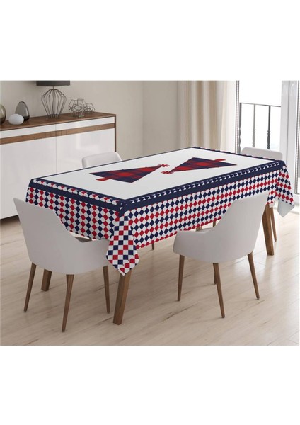 Yılbaşı Özel Ağaç Desenli Masa Örtüsü