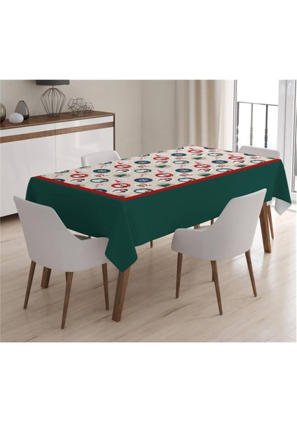 Yılbaşı Özel Penguen Desenli Kadife Masa Örtüsü