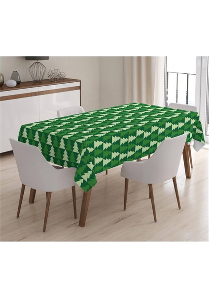 Yılbaşı Özel Ağaç Desenli Masa Örtüsü