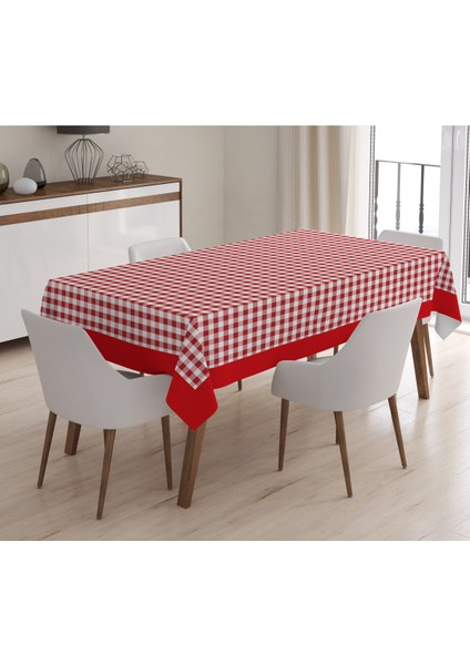 Yılbaşı Özel Ekose Desenli Kadife Masa Örtüsü