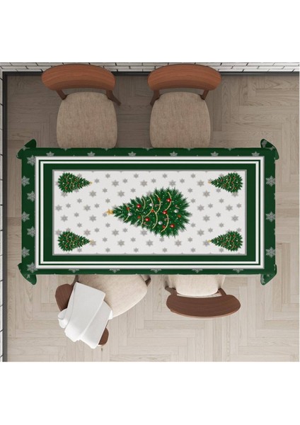 Yılbaşı Özel Ağaç Desenli Masa Örtüsü