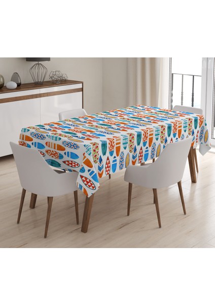 Baskılı Kadife Doku Masa Örtüsü