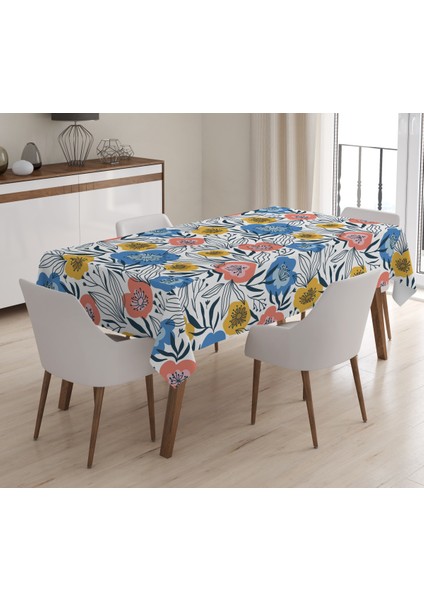 Baskılı Kadife Doku Masa Örtüsü