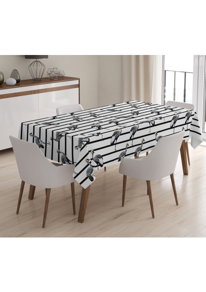 Baskılı Kadife Doku Masa Örtüsü