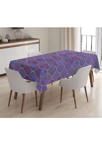 Baskılı Kadife Doku Masa Örtüsü