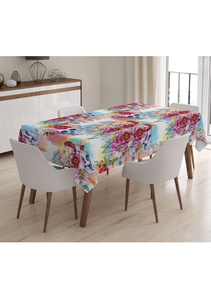 Baskılı Kadife Doku Masa Örtüsü