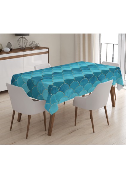 Baskılı Kadife Doku Masa Örtüsü