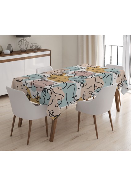Baskılı Kadife Doku Masa Örtüsü