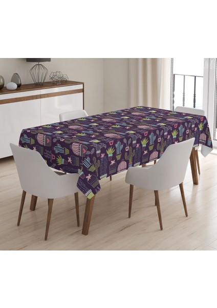 Baskılı Kadife Doku Masa Örtüsü