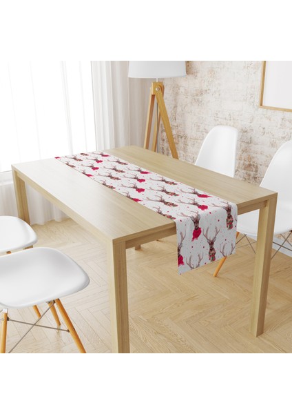 Evmila Atlıkılı Geyik Desen Runner Llrn 124