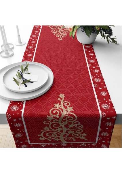 Yılbaşı Özel Ağaç Desenli Runner