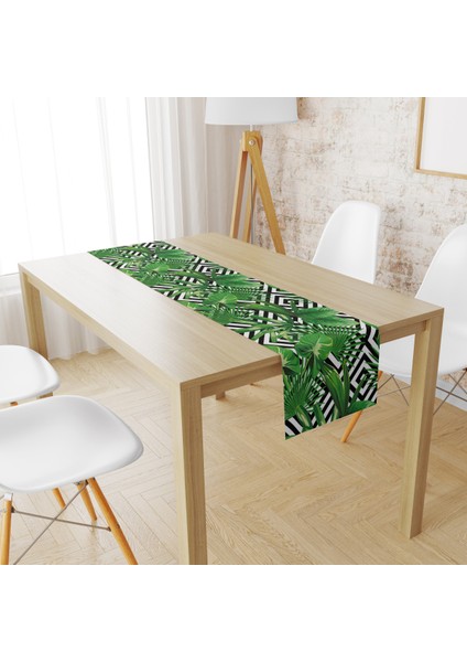 Evmila Geometrik Çiçekli Desen Runner Llrn 94
