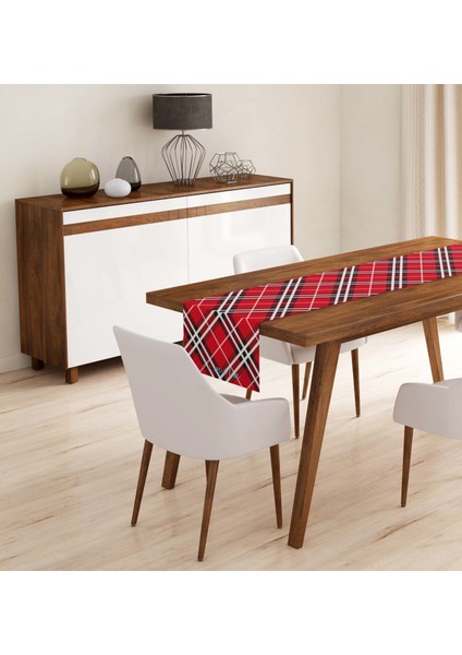 Kırmızı Siyah Geometrik Runner Modeli R318