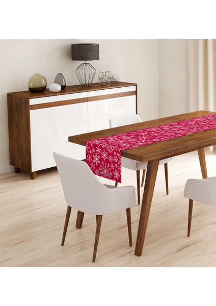 Kırmızı Beyaz Kar Taneleri Runner Modeli R315