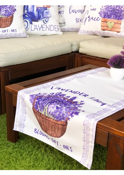 Lavanta Çiçekleri Desen Runner 2172