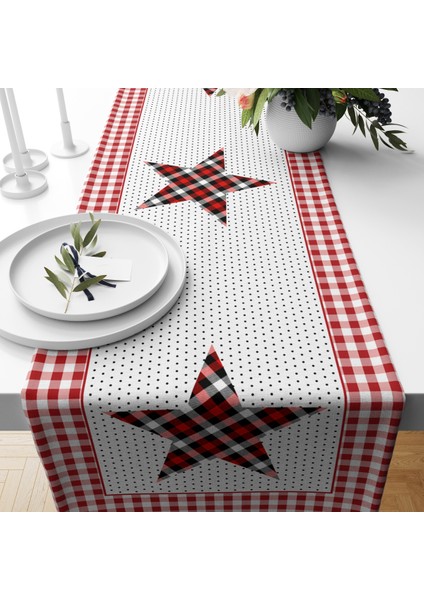 Yıldız Desenli Kadife Runner