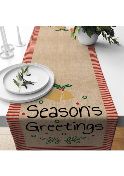 Yılbaşı Özel Seasons Greetings Yazılı Runner