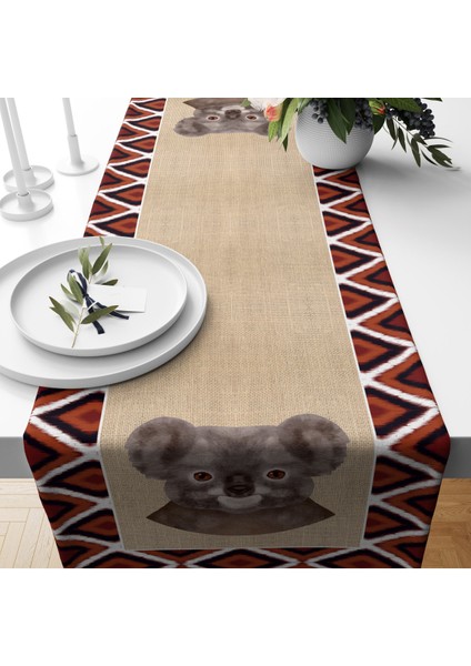 Panda Desenli Kadife Runner