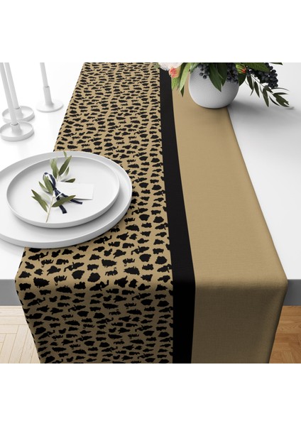 Leopar Desen Kadife Runner