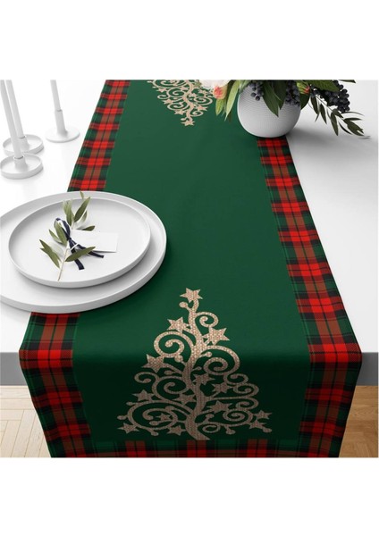 Yılbaşı Özel Ağaç Desenli Runner