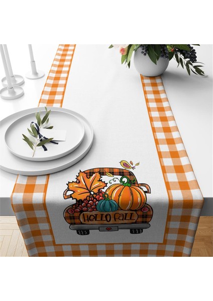 Sonbahar ve Kabak Desenli Runner