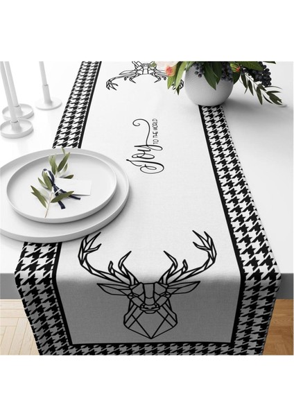 Yılbaşı Özel Geyik Desenli Runner