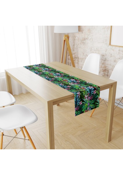 Evmila Tropical Çiçekler Desen Runner Llrn 105